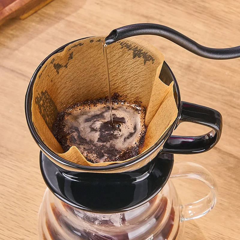 Love Joy Food Grade Custom Modern Portable V Shaped Ceramic Round Ceramic Coffee Cup Holder Pour Over Brewer Coffee Filter