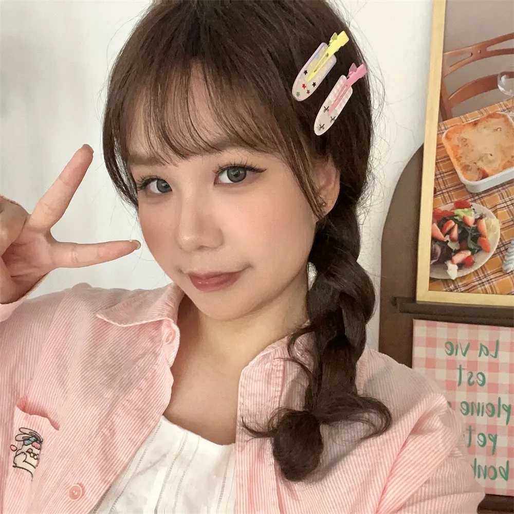 Hair Accessories Plastic Lace Bow Hair Clip Korean Style Alloy Dopamine Hair Clip Y2K Cherry Color Plaid Barrettes Kids