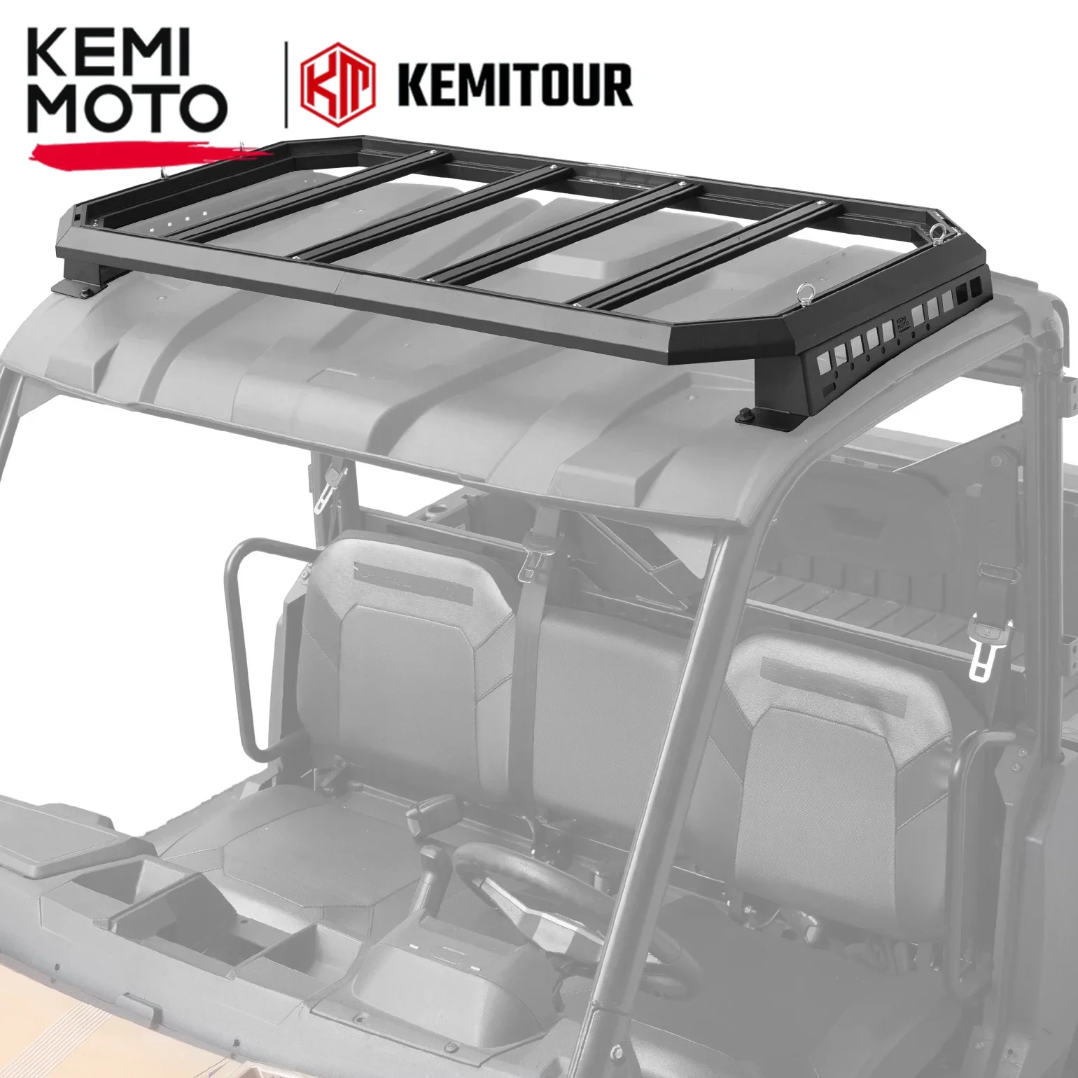 KEMIMOTO UTV Aluminum Roof Rack Compatible with Polaris Ranger XP 1000/Ranger 1000 2-seater 2018-2024 Super Load-Bearing Bracket