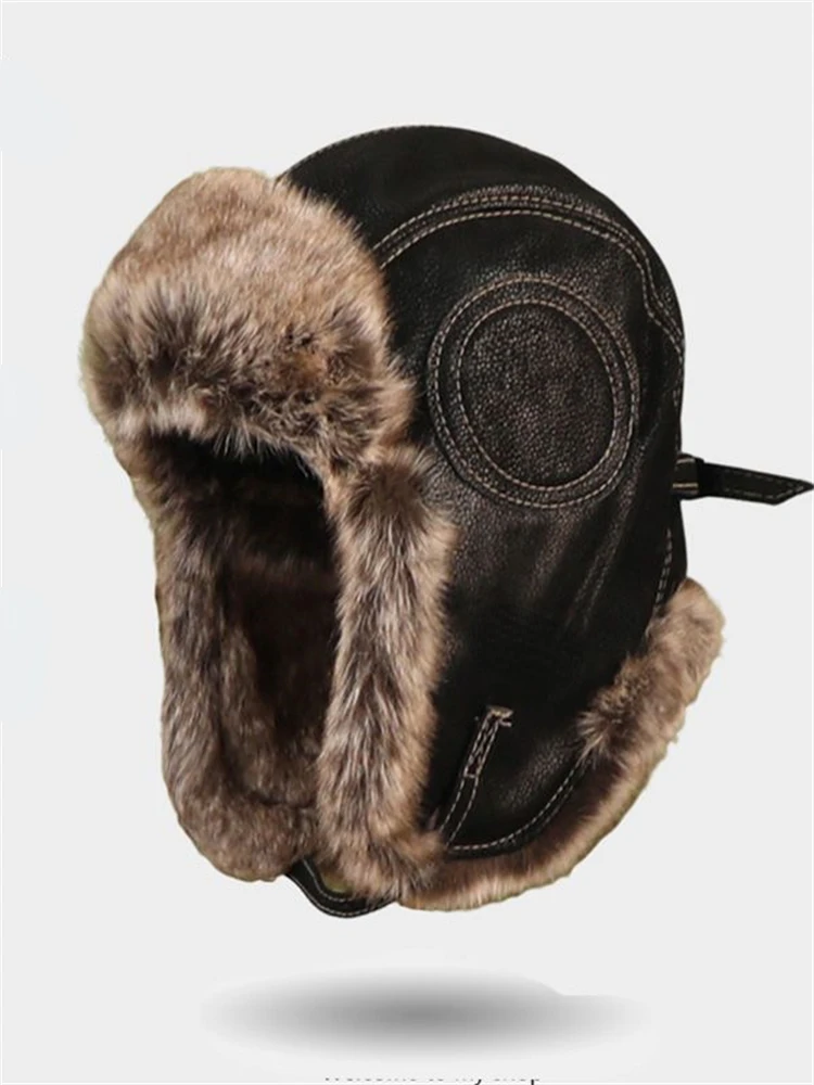 Bomber Hat Men Women Thick Warm Russian Ushanka Fur Hat Fashion Male Female Winter Hat Black Grey Earflap Ski Russian Cap