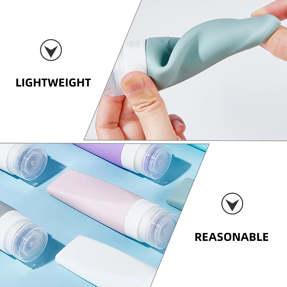 

3Pcs Travel Lotion Container 60ml Silicone Shampoo Bottles Portable Lightweight Precise Dosage Control Travel Bottles