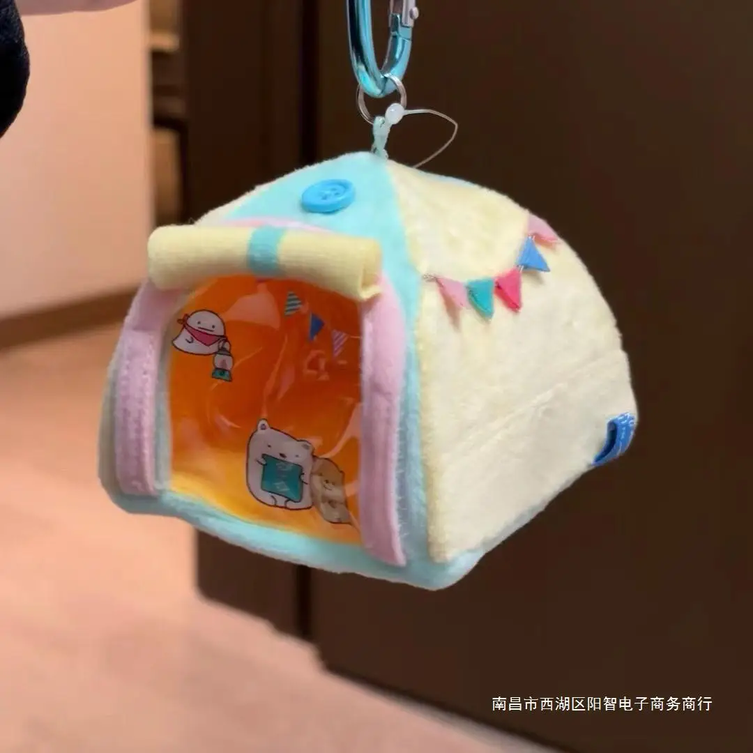 

Sumikko Gurashi Sanrio New Camping Series Kawaii Keychain Anime Tent Bag Decoration Pendant Trendy Printed Girl Toy Gift