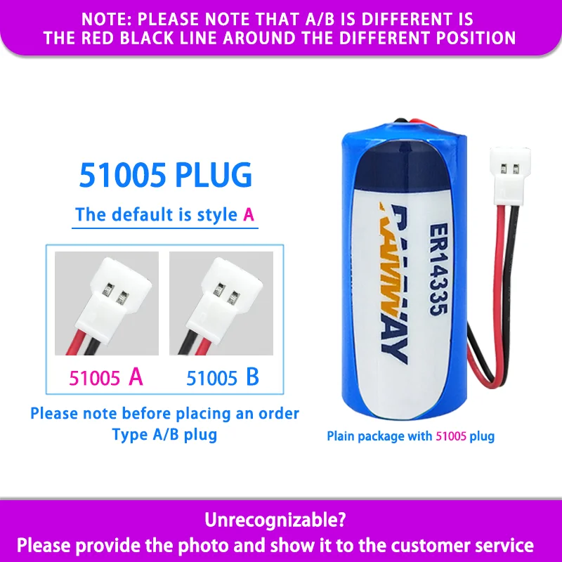 

RAMWAY ER14335 2/3AA Add 51005 Plug Disposable Lithium Battery 3.6V Gas Detector Smoke Alarm Temperature Recorder ER14335H