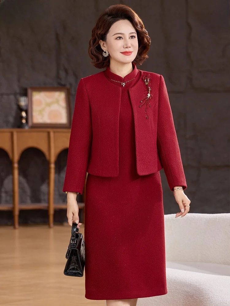 

Elegant Wedding Dress Ensemble for Middle-Aged And Elderly Mothers Spring New Arrival by Hengyuanxiang Wear-resistant Lightwe...