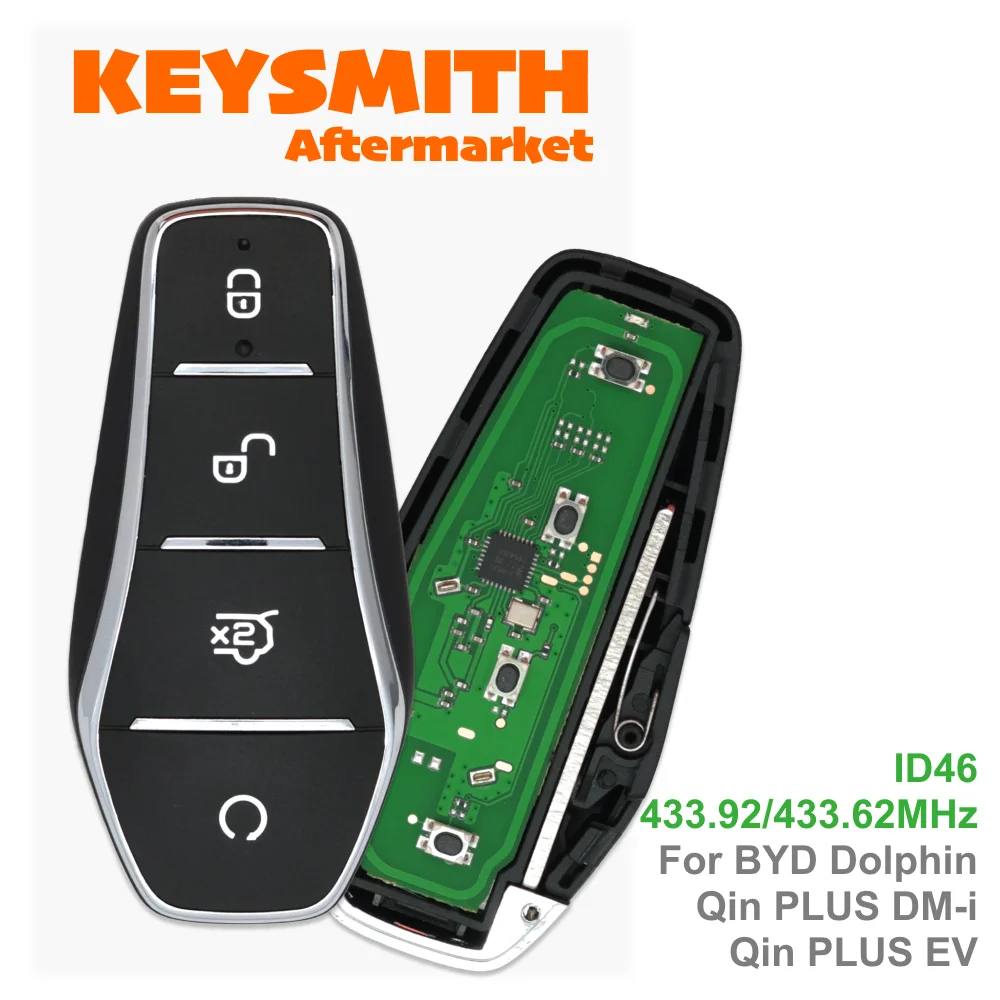 

KEYSMITH New Replacement Keyless Smart Remote Key Fob For BYD ATTO 3 Qin PLUS Yuan PLUS 2022-2024 ID46 Chip 433.92MHz 433.62MHz