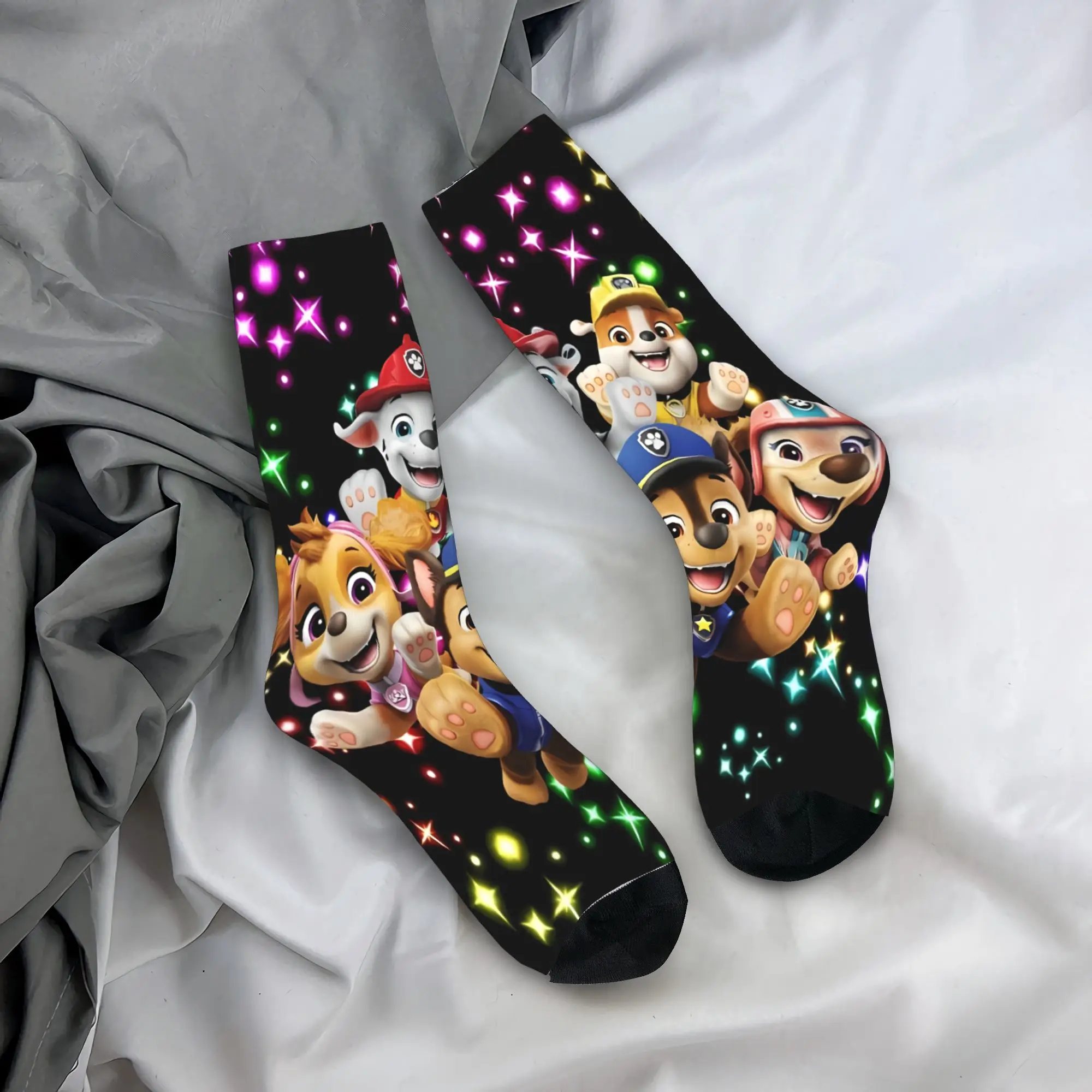 Women Men Socks Paw Dogs Patrols Cartoon  Stockings Anti Bacterial Medium Soft Socks Winter Gothic Graphic Cycling Socks