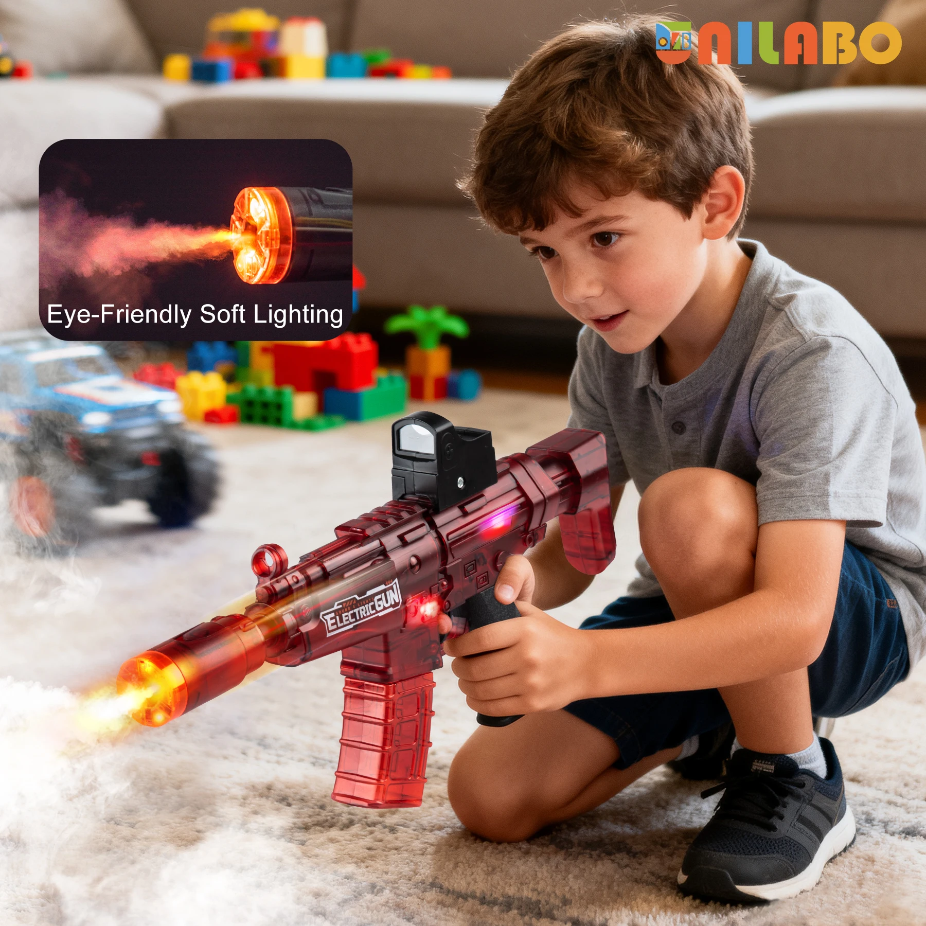 2025 New MP5 Electric Sound Light Toy Gun for Kids-Dynamic Lights,Fun Sounds,Safe,Durable-Halloween Christmas Birthday Gift 3+