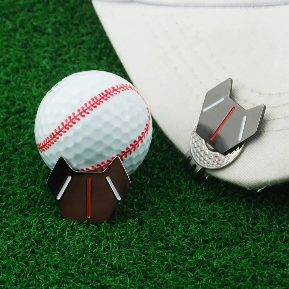 Golf Ball Marker Zinc Alloy Golf Hat Clip Ball Marker Small Convenient Magnetic Golf Marker Magnetic Black/Silver Golf Traning