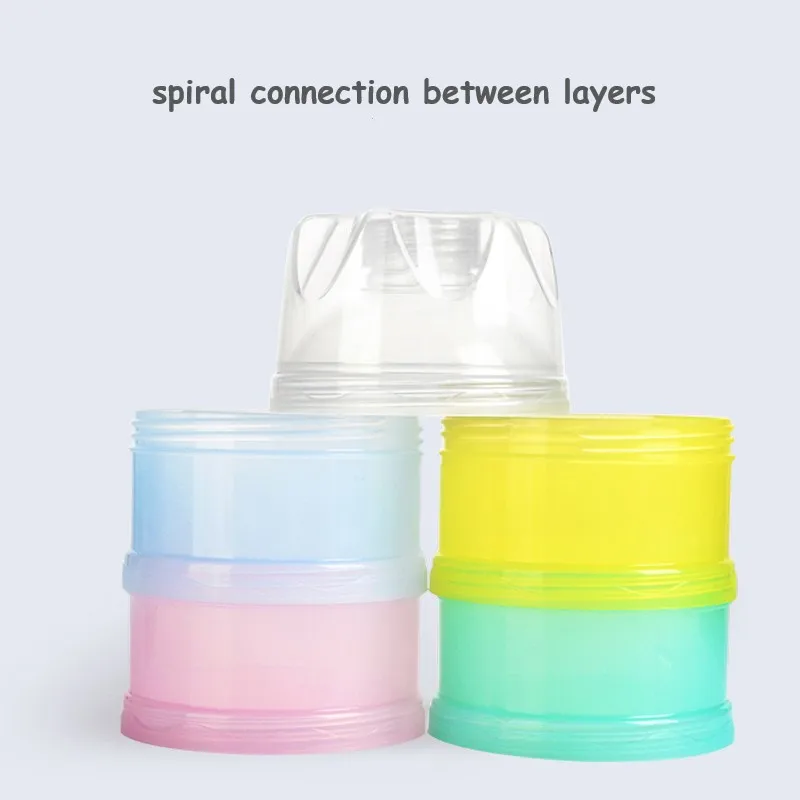 Layers Bear Style Portable Baby Food Storage Box Essential Cereal Infant Milk Powder Box Toddle Snacks Container