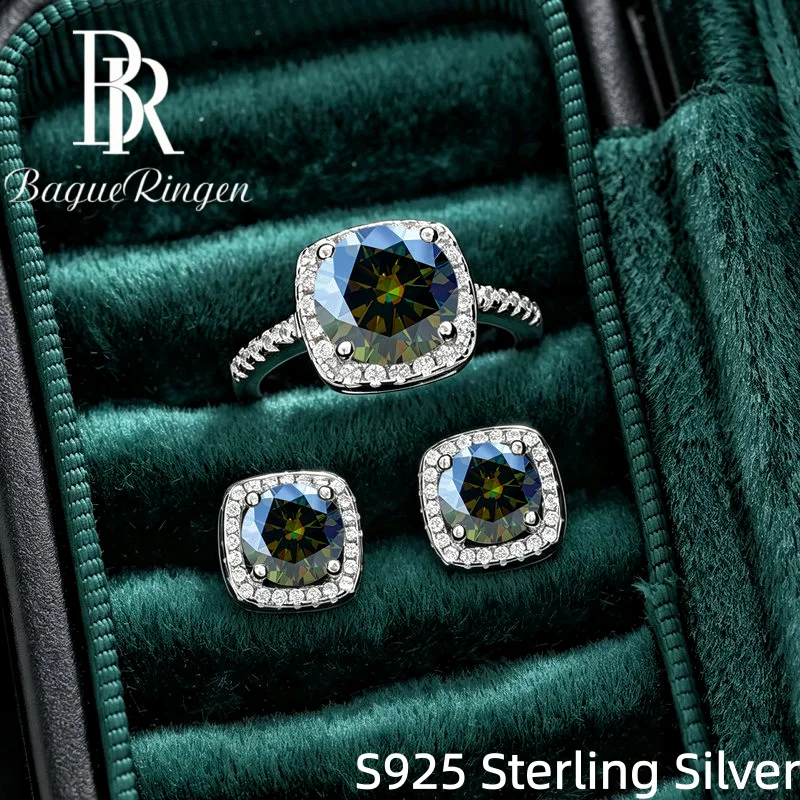 Moissanite Stud Earrings Round Cut 1Ct - Cincin Perak S925 Berlapis Emas Putih