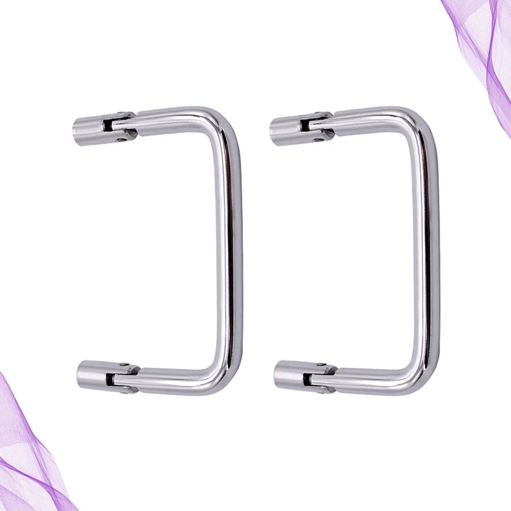 

2pcs Industrial Box Handle Foldable 90 Degree Metal Heavy Duty For Toolbox Equipment Cabinet Hardware Space Saving Silver