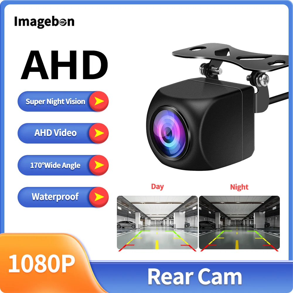 Imagebon AHD 1080P Rearview Camera 2.5mm 4 Pin 140° Wide Angle Automatic Reversing for Car DVR Carplay Android Auto Dash Cam