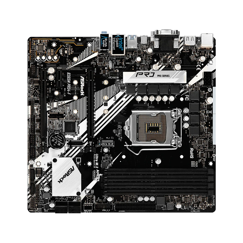 Imagem -05 - Placa-mãe Intel B365 Durável com Gigabyte 8118 Gaming Lan Pcie Gen3 x4 M.2 Suporte a Tiras Led Rgb de Cores B365m Pro4-f