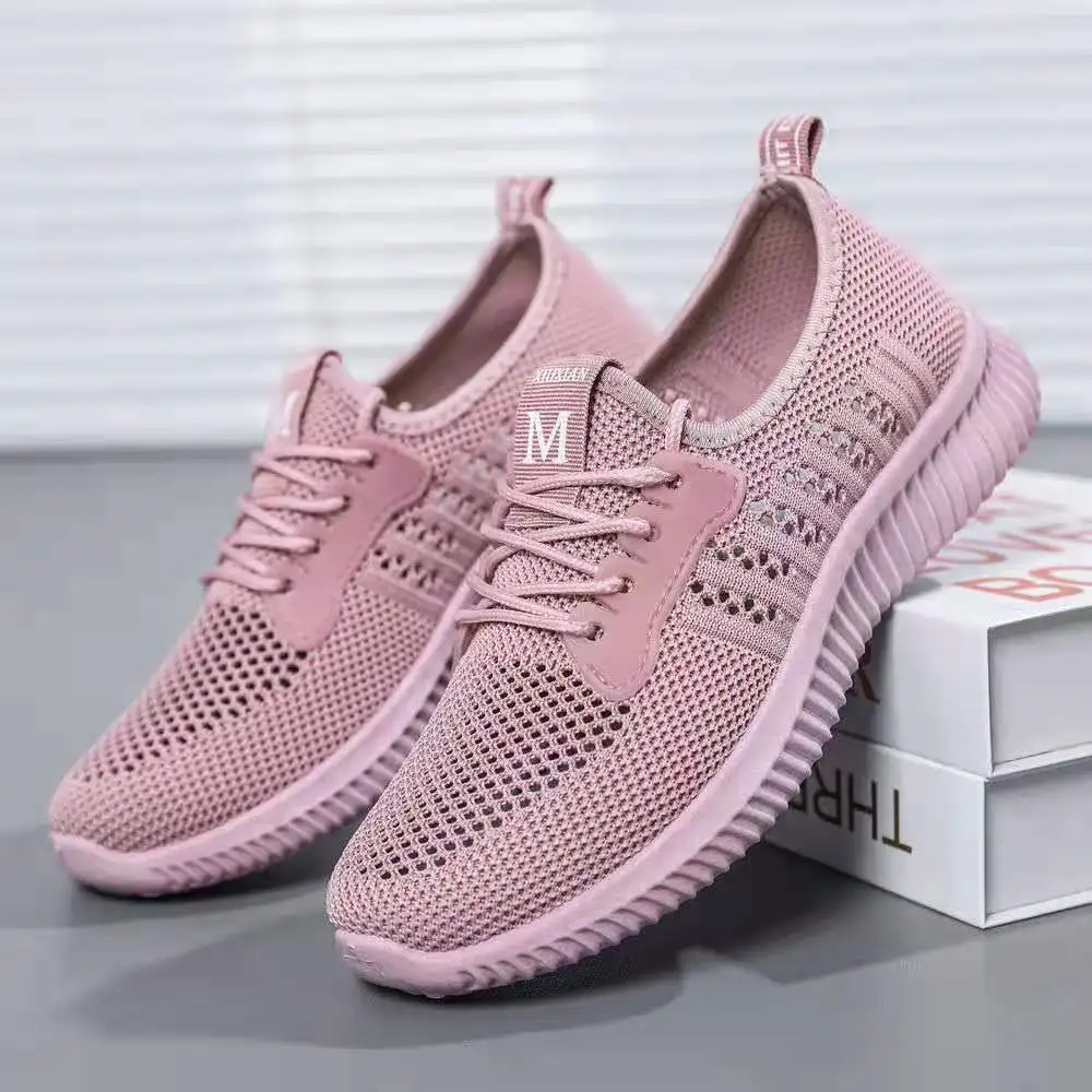 Women Shoes 2022 Mesh Platform Shoes Women Breathable Lace Up Sneakers Women Hollow Out Casual Shoes Zapatillas De Deporte