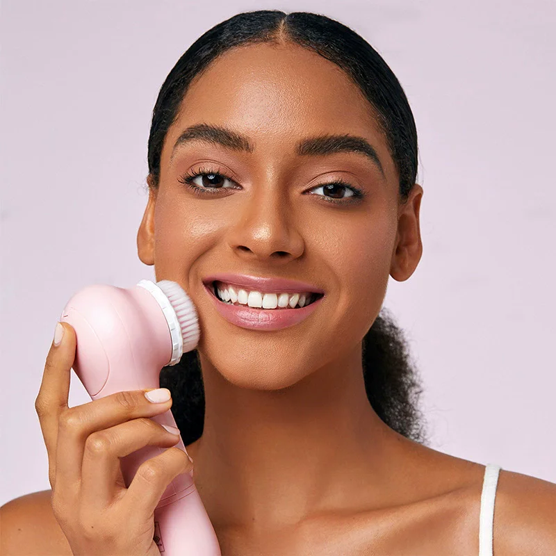 電気超音波フェイシャルクレンザー フェイスマッサージャー クリーナー スクラバー ソニックスキンクリーニング ピーリングツール バイブレーター 黒ずみ除去