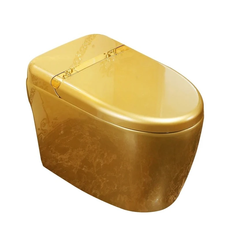

European-style golden toilet instant tankless automatic flip flush drying smart toilet