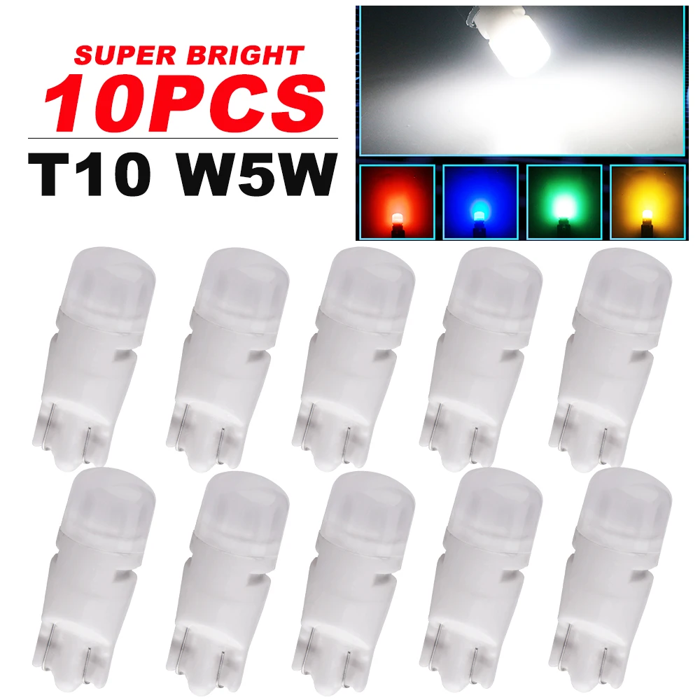 

10x W5W 194 T10 3030 2 SMD Ceramic DC12V LED Fog Lens Interior Width Reading Clearance Turn Parking Light 6000K White Pink Red