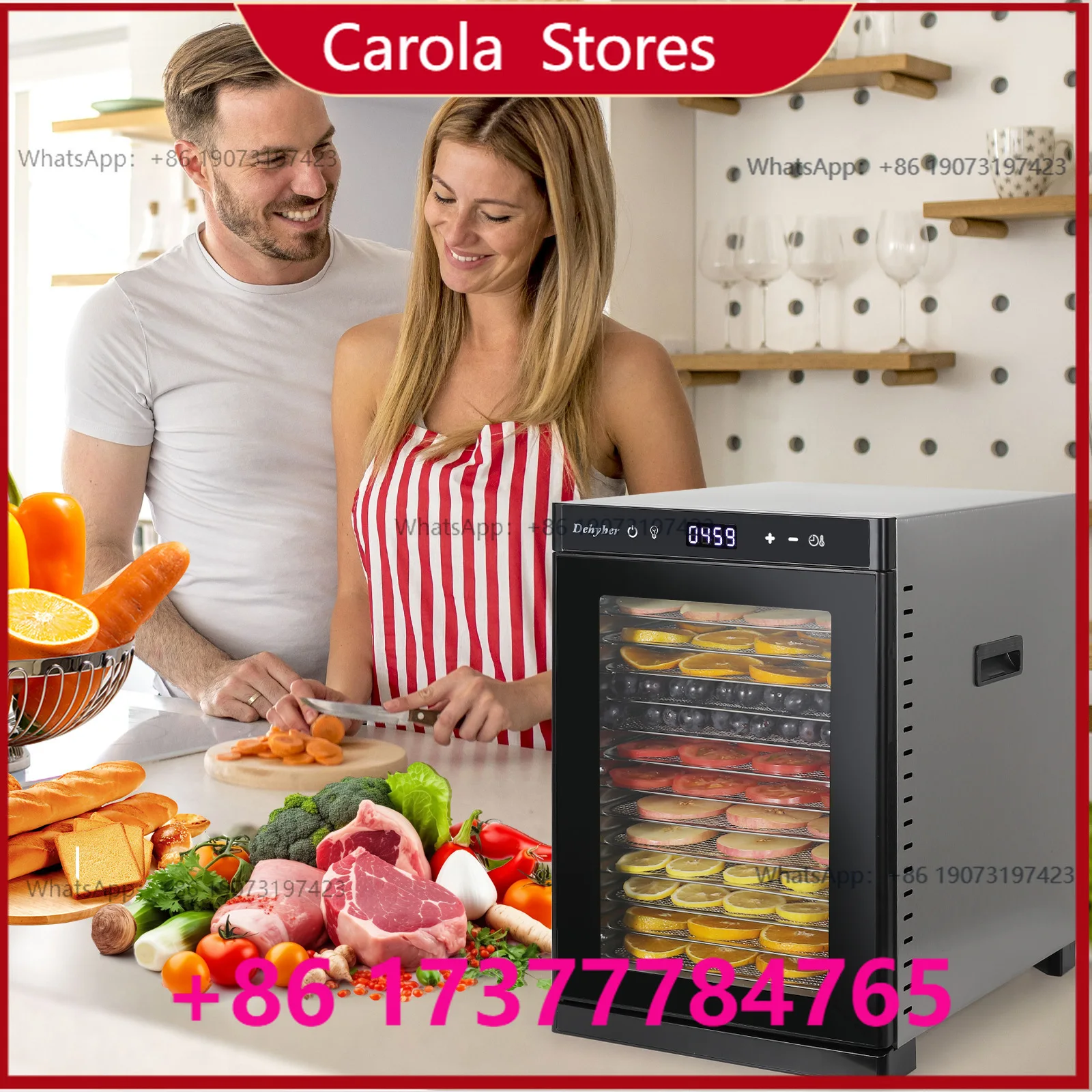 14 Layer Stainless Steel Commercial Food Dehydrator, Dual Use Fruit Vegetable Meat Drying Dehydration Machine