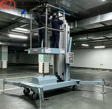 4-10m Lifting Height 150kg Load Capacity Electric Skylift Hydraulic Single Mast Aluminium Alloy Lift