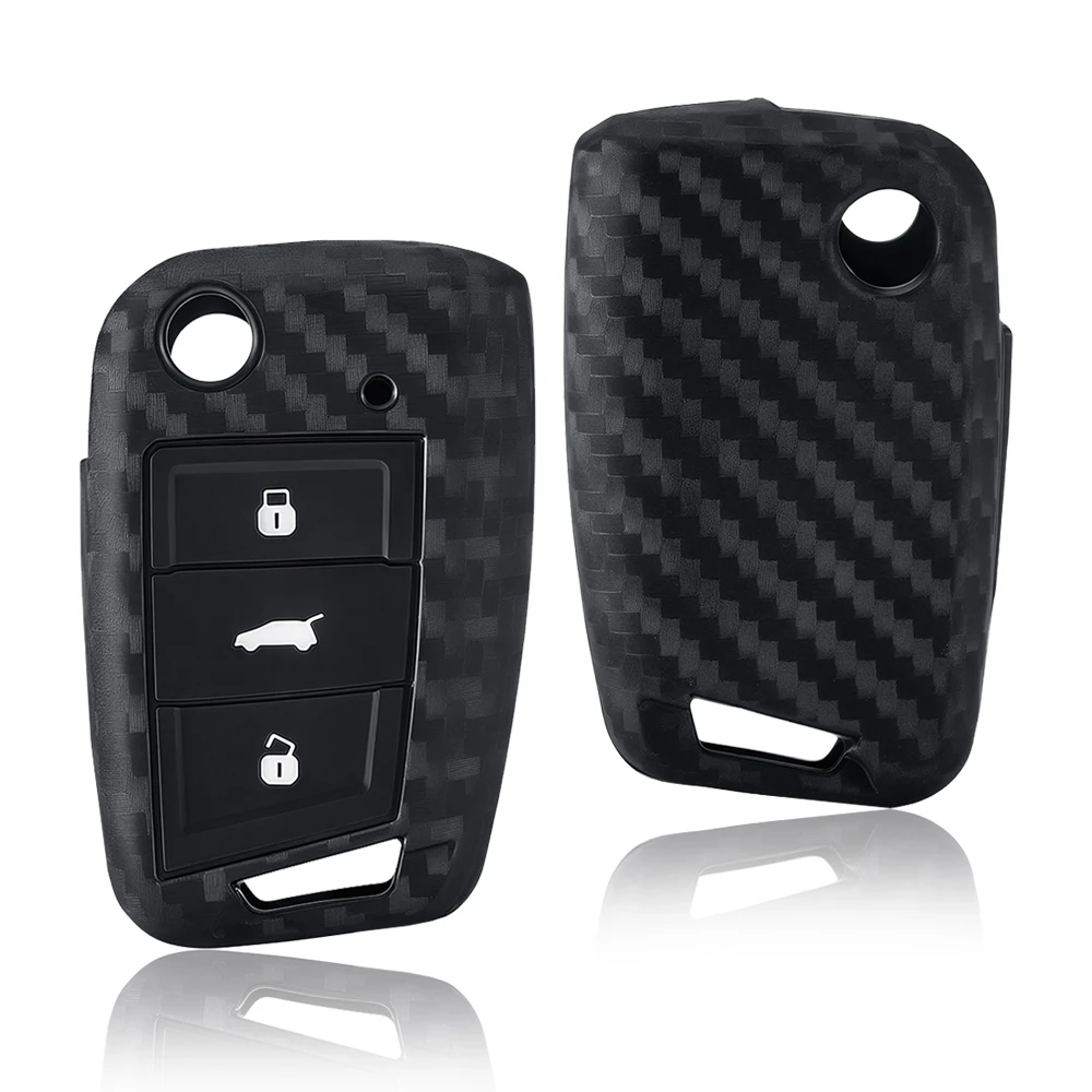 Car Remote Key Case Cover for VW Golf 7 GTI POLO T-Cross T-Roc Touran Tiguan Skoda Octavia Rapid Kodiaq Fabia Seat Ibiza Leon