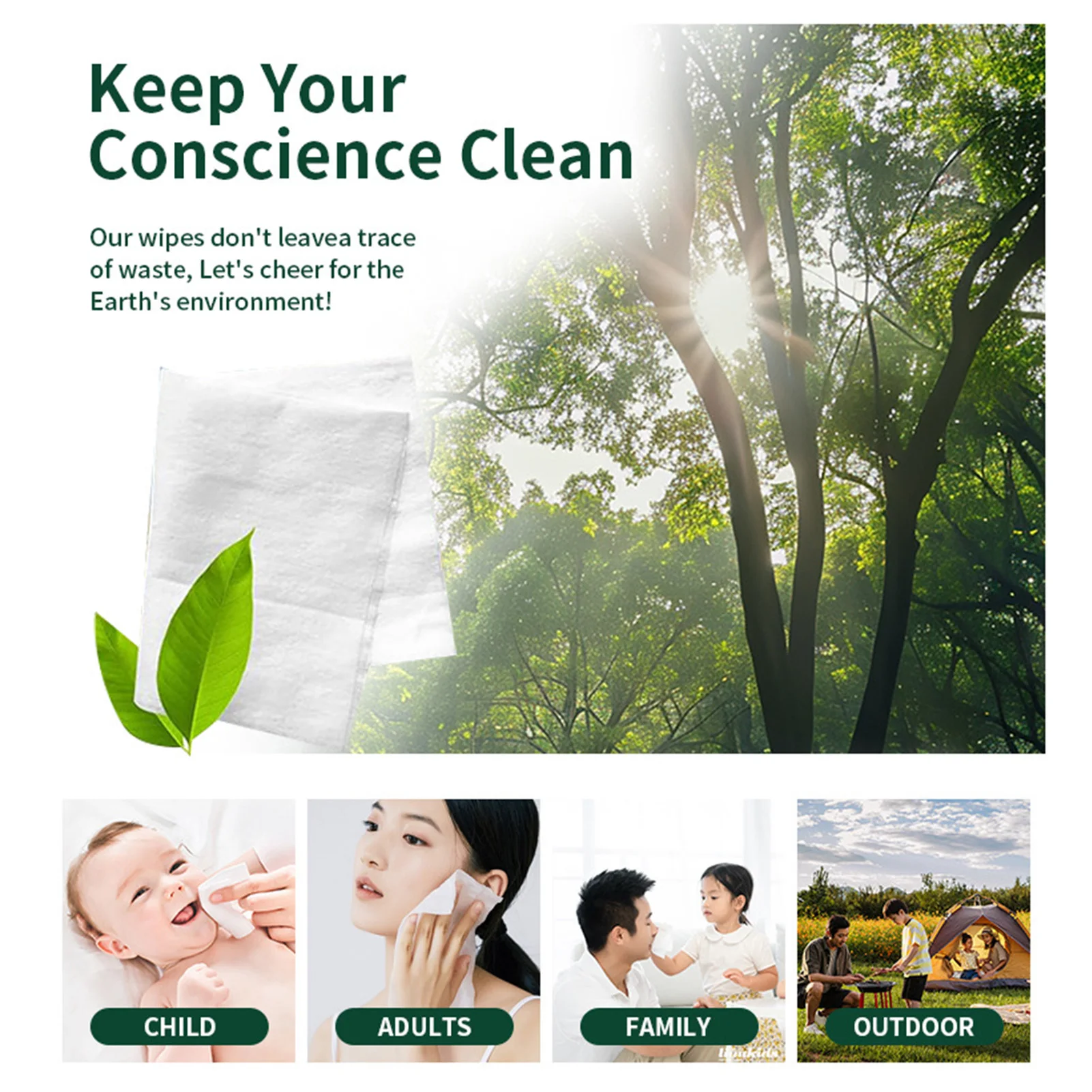 Baby Wipe Suitable Sensitive Skin Quick Clean-Ups Diaper Changing Essential Alcohol-Fragrance-Free Bio-Degradable Baby Wipe