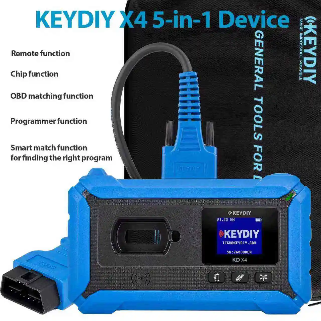 KD-X4 Key Copying and Generator Tool Supporting Remote Control & Transponder Simulation