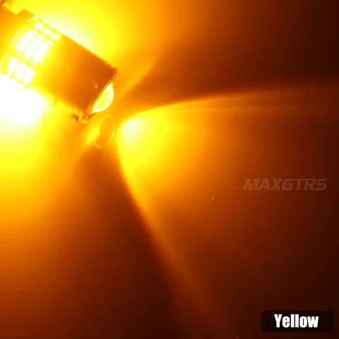 2X Сверхъяркие светодиодные лампы P21W PY21W LED Canbus без ошибок 26W BA15S 1156 3000Lm BAU15S без гипервспышки, янтарные указатели поворота, чип 2016, линзованная лампа