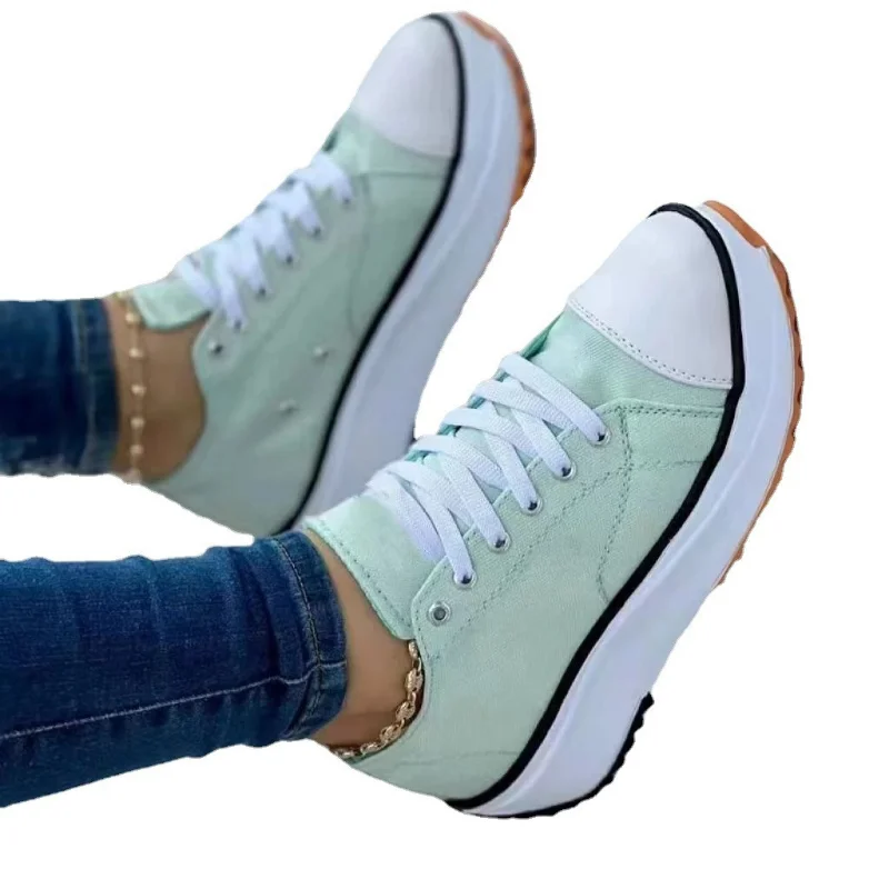 New Spring autumn Women Sneakers Platform Shoes scarpe di tela Casual stringate da donna scarpe sportive da corsa donna trainer 43