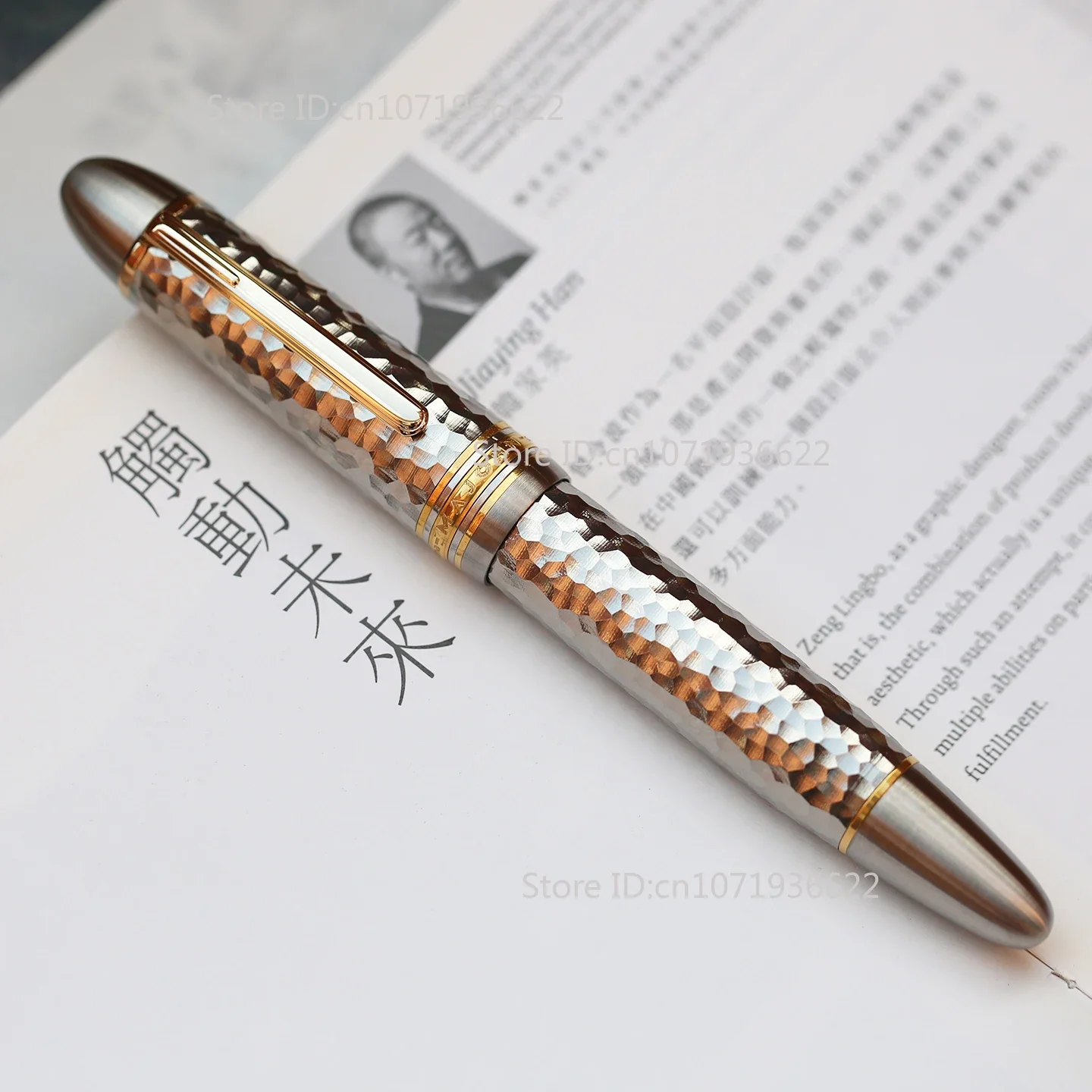 Ornate MAJOHN Ti-P141 NO.8 F بنك الاستثمار القومي سبائك التيتانيوم المكبس قلم حبر مطرقة معدنية نمط نسخة قلم حبر الكتابة هدية القلم