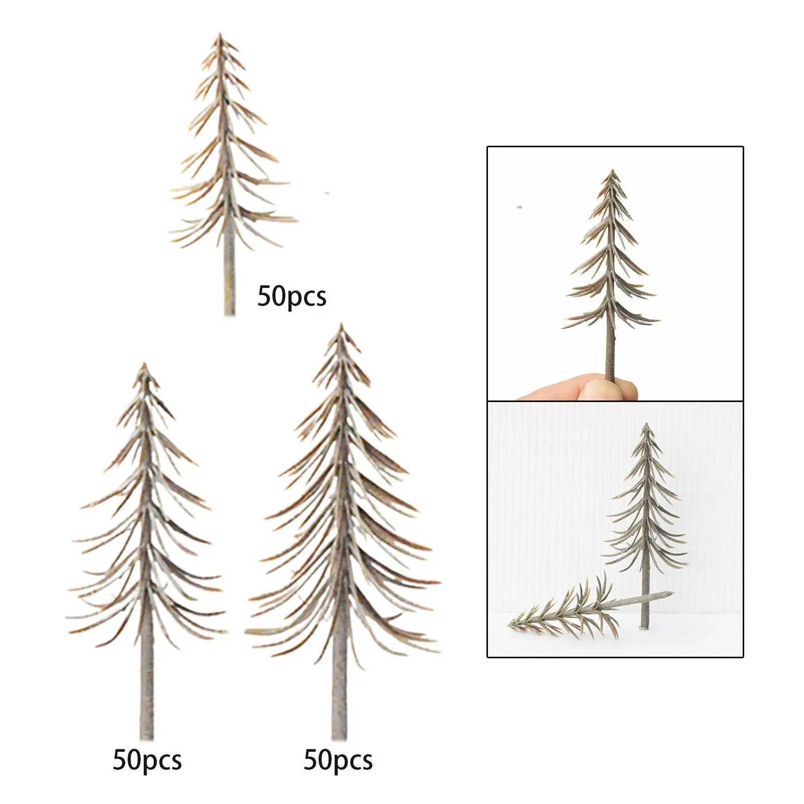 Confezione da 50 modelli di alberi da neve modello diorami ferroviari micro architettura paesaggistica