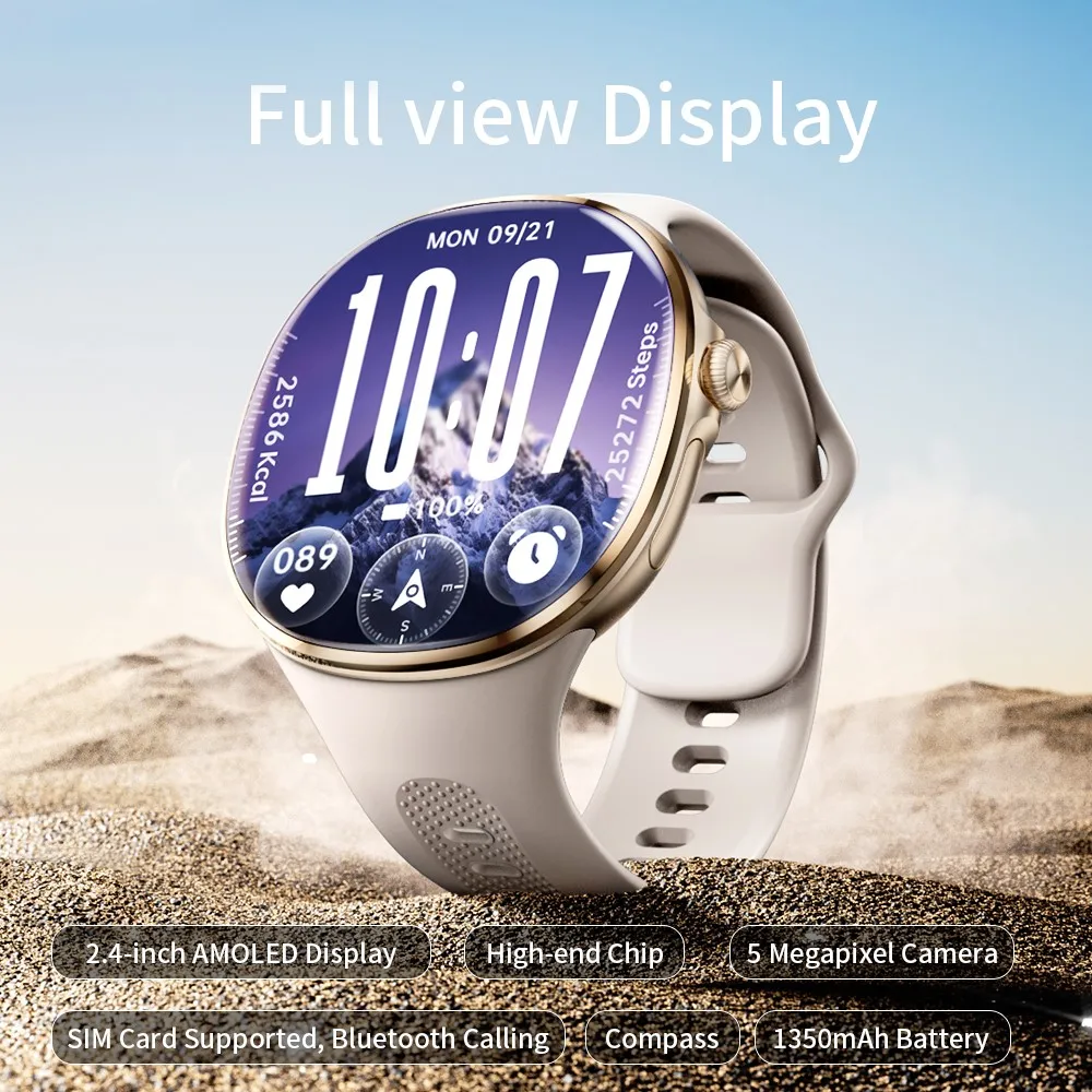 Mini Phone Android Smart Watch AMOLED 2.4 Screen Video Call WIFI GPS Lanyard Pocket Wearing Upgraded M99 M100 H100 4G Smartwatch