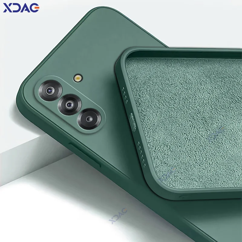 Funda de teléfono de silicona líquida Candy Square para Samsung Galaxy A17 6,7 "SM-A176B 360 funda protectora suave anticaída bolsas a prueba de golpes