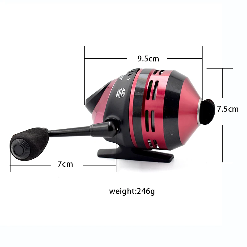 Outdoor Metal Fishing Reel Slingshot Fishing Accessories, 4.3:1 Gear Ratio, 6-Pound Tension, Lightweight Hunting Fishing Reel