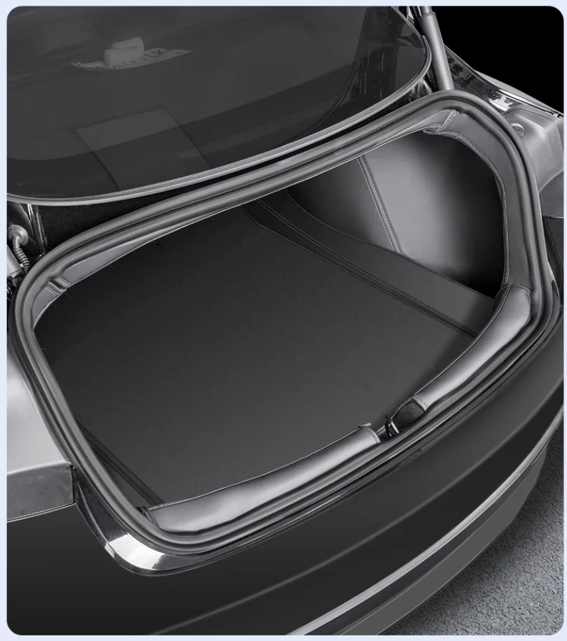 Rear Cargo Liner For Tesla Model 3 2018-2023 2024 Higland Nappa Leather Trunk Mat Full Coverage Boot Carpet Protection