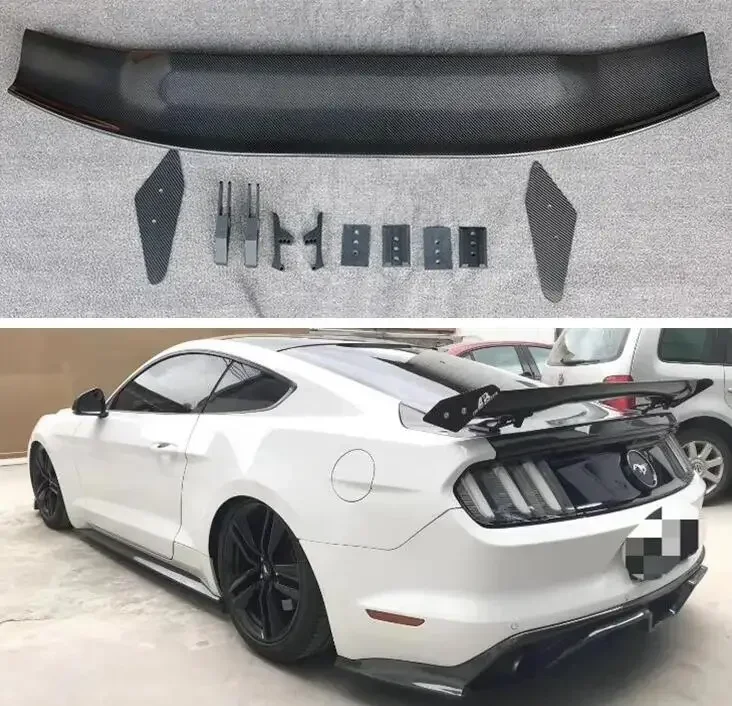 Spoiler For Ford Mustang 2015 2016 2017 2018 2019 2020 2021 Wing Lip Tail Trunk Spoilers Real Carbon Fiber APR STYLE