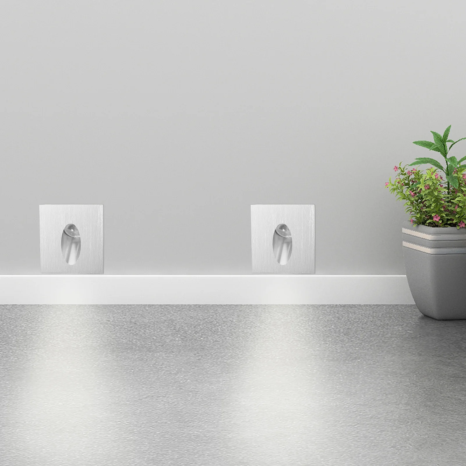 

LED Square Stair Recessed Light Indoor Corner Wall Lamp Ladder Light for Hallway Basement Porch 6000-6500k Cold White