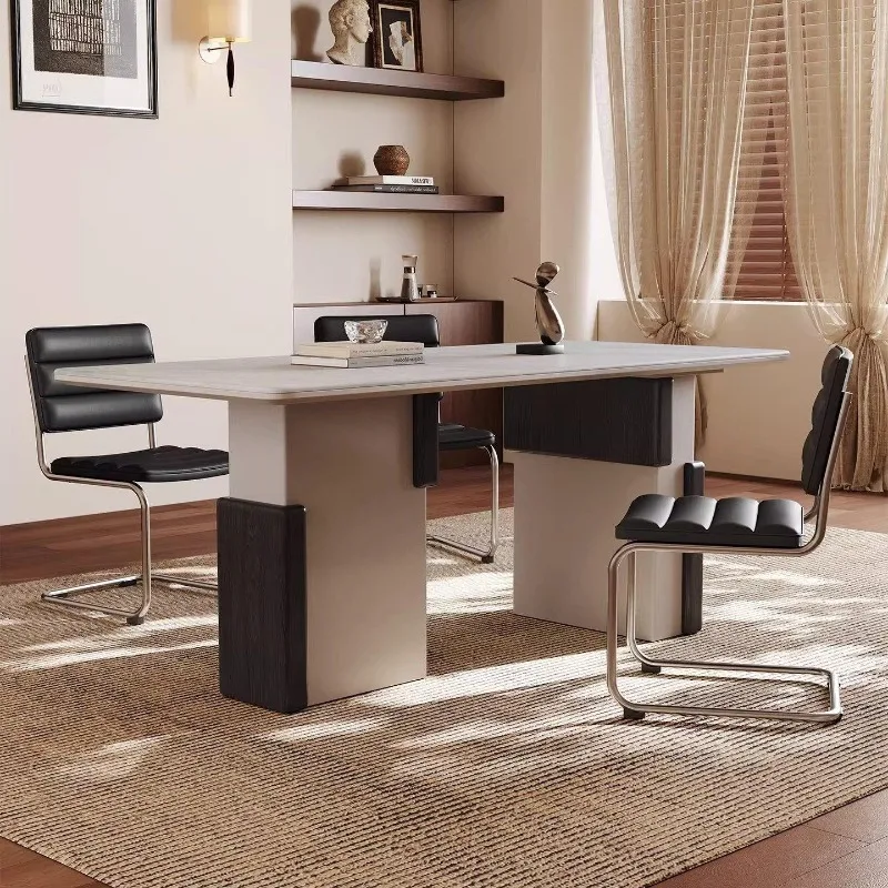 Microcrystalline stone dining table, restaurant dining table, light luxury high-end household full-support rectangular Italian