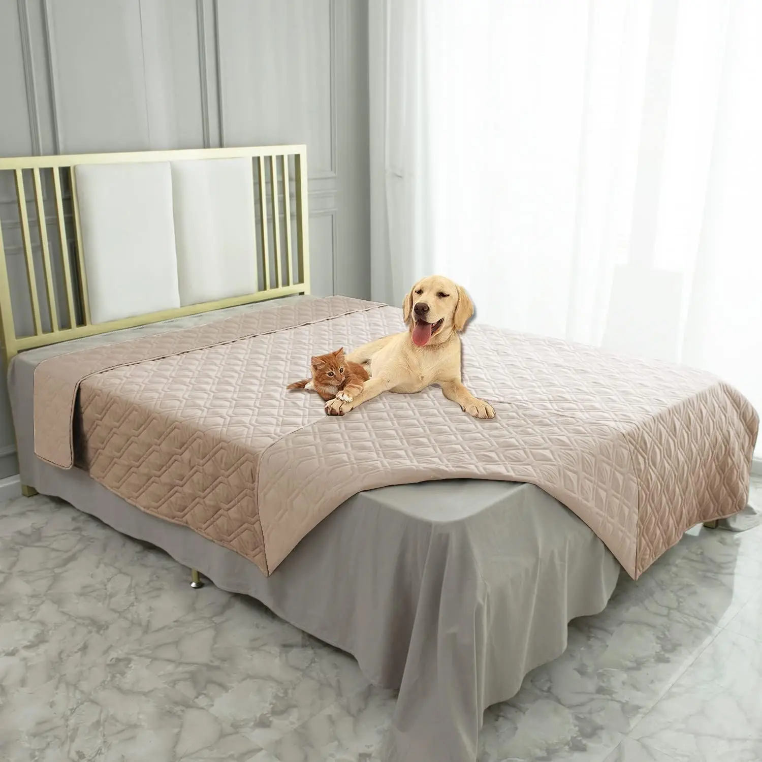 

Waterproof Blanket Reversible Dog Bed Cover Pet Blanket For Furniture Bed Couch Sofa
