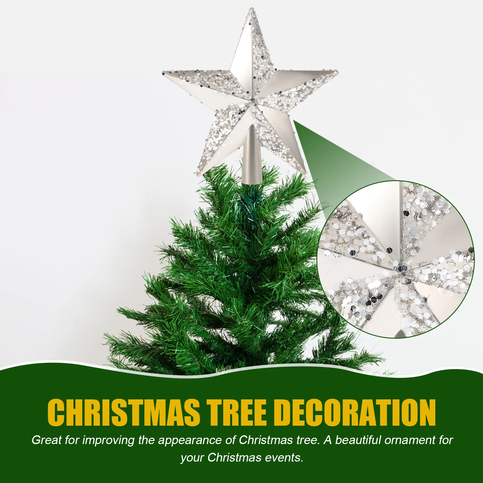 

Christmas Tree Topper Star Ornament Gold Color Xmas Decorations for Holiday Party Festive DIY Christmas Tree Decor