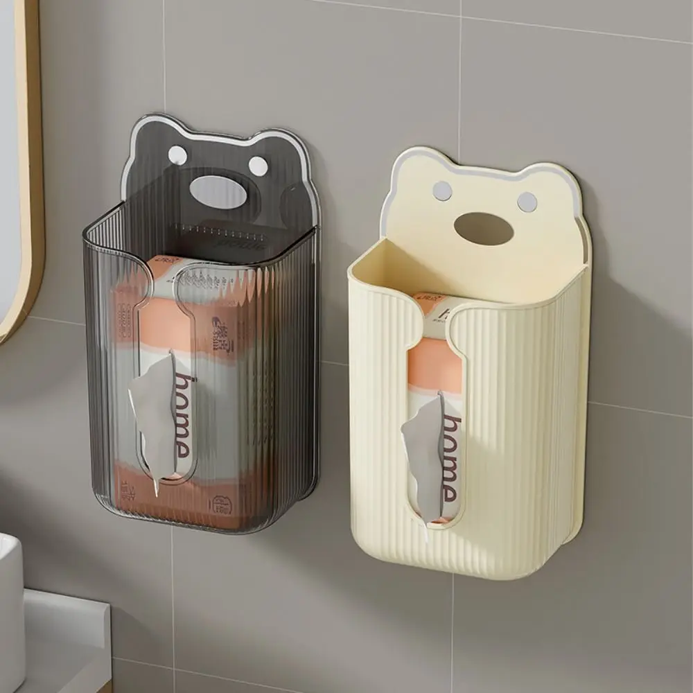 Household Wall Mounted Toilet Paper Holder Waterproof Punch-free Tissue Storage Box Reel Storage Racs Bathroom