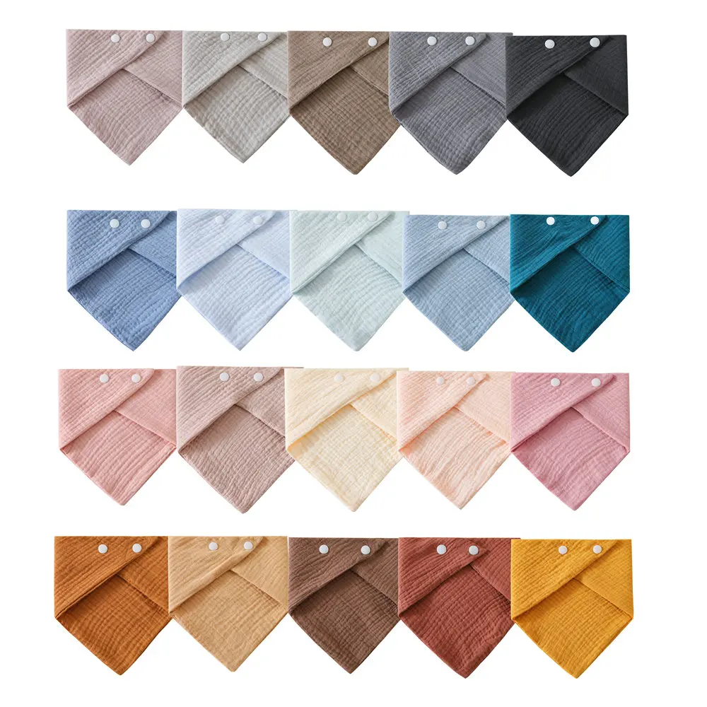 Breathable Muslin Baby Bibs Set with Adjustable Straps for Infants and Toddlers