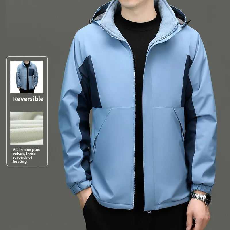 الراقية عكسها 3 في 1 تبادل الصوف مبطن الرجال الرياضة سترة خارجية سترة سترة واقية يندبروف Anorak معاطف أبلى