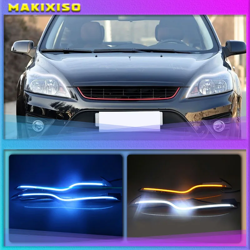 

2Pcs/set Waterproof LED Daytime Running Light DRL For Ford Focus Sedan 2009-2011 Fog Lamp Modify Fog Head white Lamp