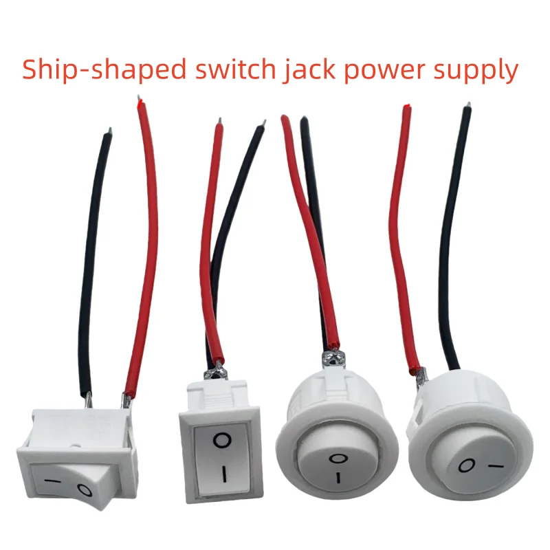 1-10pcs 2pin Connector Wired Round 20mm 21*15mm KCD1-101 102 103 104 Marine Switch with Power Button 220V 12V 24V terminal wire