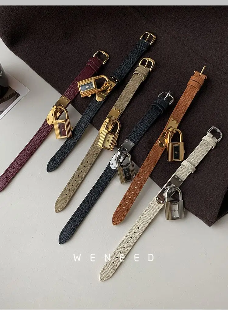 سحر roestvrij staal nih dameshorloge kettinghorloge echt Leer خمر ساعة كوارتز وضع كلاين جودن ساعة