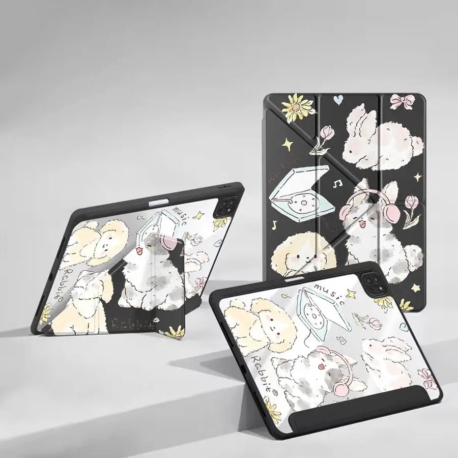 Sweet Pastel Animal Holder Cover Tablet Case For iPad Air 4 5 M3 M2 M4 11inch Pro 2025 Mini 6 7 Pro 11 10 9 8 7 th 12.9inch
