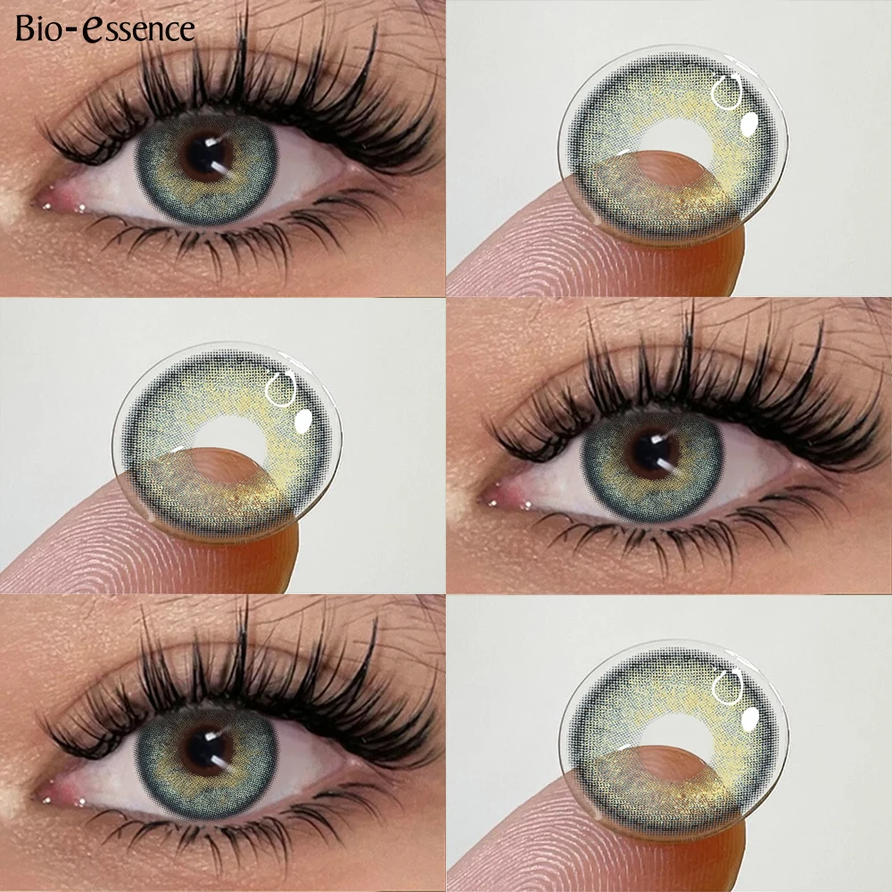 Besse-essence-Lentilles de contact coréennes colorées avec délinquants, lentilles de myopie, cosplay, rose, vert, 1 paire