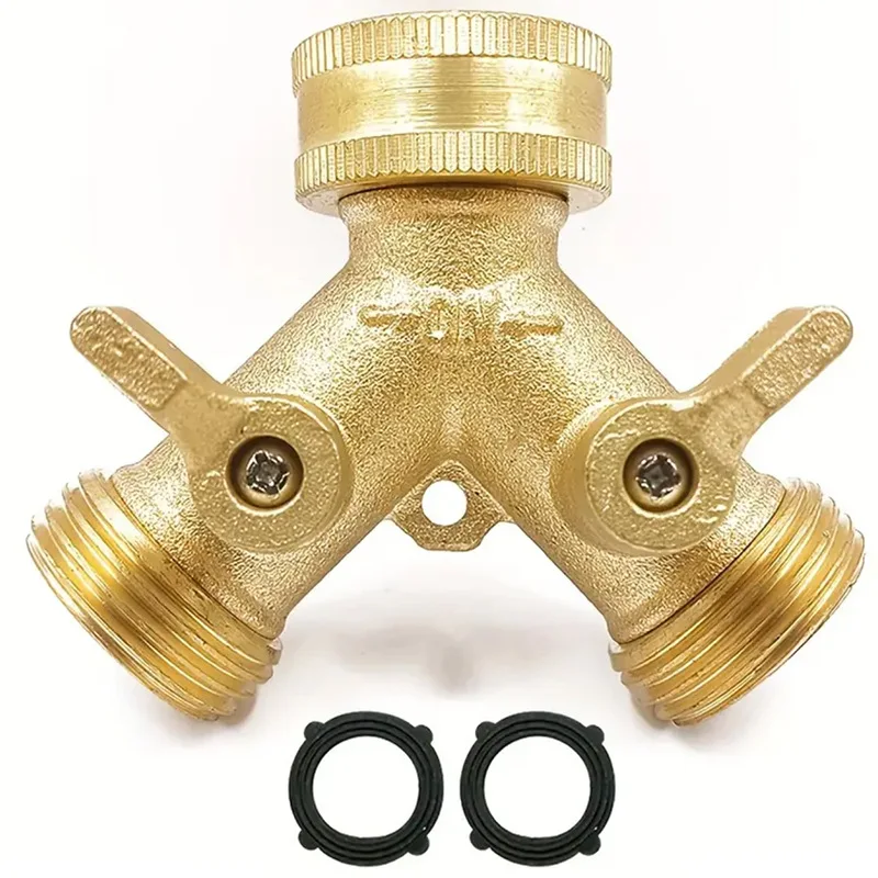 

5Pcs garden hose diverter connector, brass faucet diverter, garden double-way ball valve Y-type 2-way water diverter valve