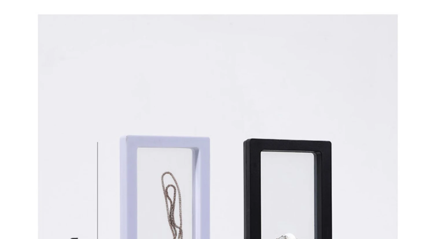 3D Floating Frame Gemstone Coin Box Clear Jewelry Bracelet Display Stand Ring Pendant Holder Protect Jewellery Presentation Case