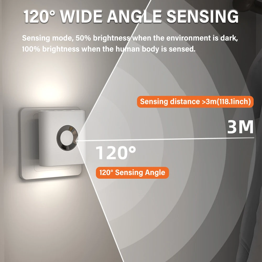 F5 Multi-functional rechargeable motion sensor Wall light Automatic night switch for kitchen and bedroom staircases Wall Lights